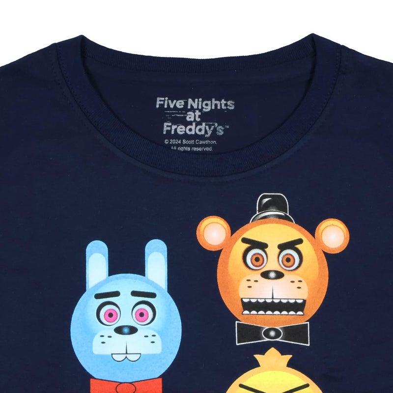 Five Nights at Freddy's Boys' Freddy Fazbear Glow in The Dark T-Shirt (Small, 6) Navy - Image 5
